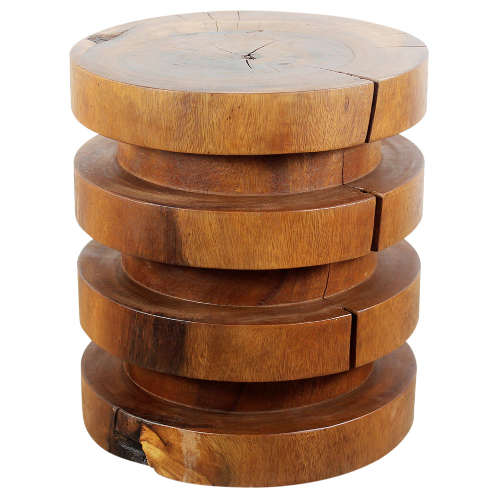 Haussmann® Wood Towering Rings Table 18 in DIA x 20 in H Walnut Oil