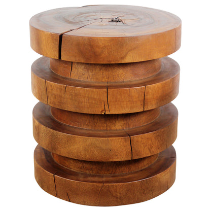 Haussmann® Wood Towering Rings Table 18 in DIA x 20 in H Walnut Oil