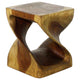 Haussmann® Original Wood Twist Stool 10 in SQ x 12 in High Antique Oak Oil - Haussmann Inc