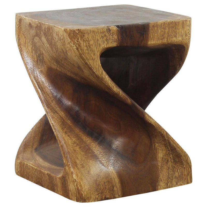 Haussmann® Original Wood Twist Stool 10 in SQ x 12 in High Walnut Oil - Haussmann Inc