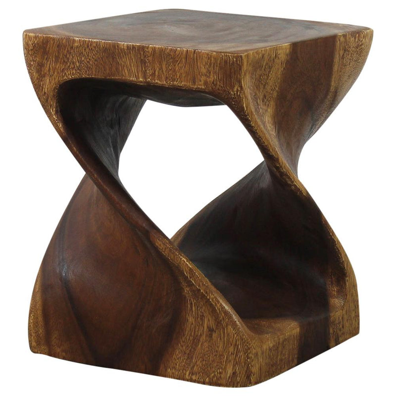 Haussmann® Original Wood Twist Stool 10 in SQ x 12 in High Walnut Oil - Haussmann Inc