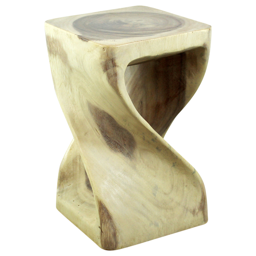 Haussmann® Original Wood Twist Stool 10 X 10 X 16 In High White Oil - Haussmann Inc