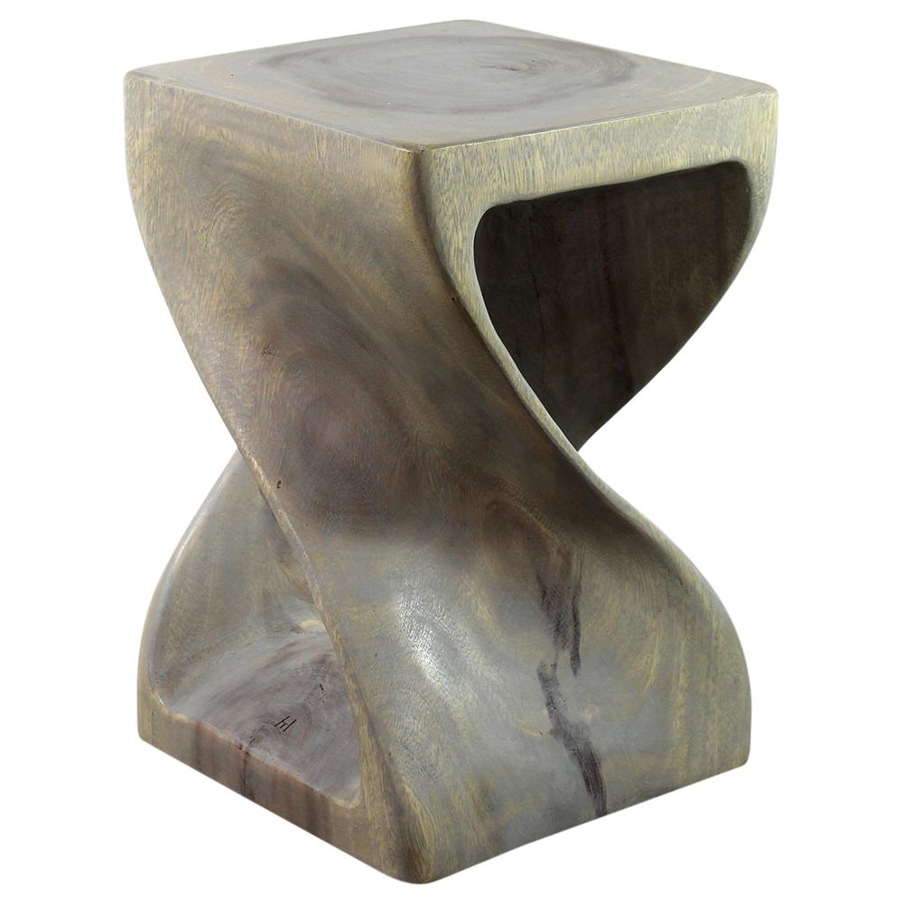 Haussmann® Original Wood Twist Stool 12 X 12 X 18 In High Grey Oil - Haussmann Inc