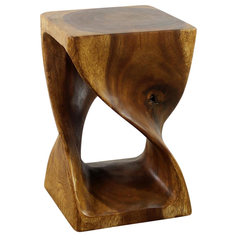 Haussmann® Original Wood Twist Stool 12 X 12 X 18 In High Oak Oil - Haussmann Inc