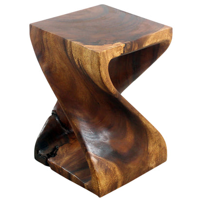 Haussmann® Original Wood Twist Stool 12 X 12 X 18 In High Walnut Oil