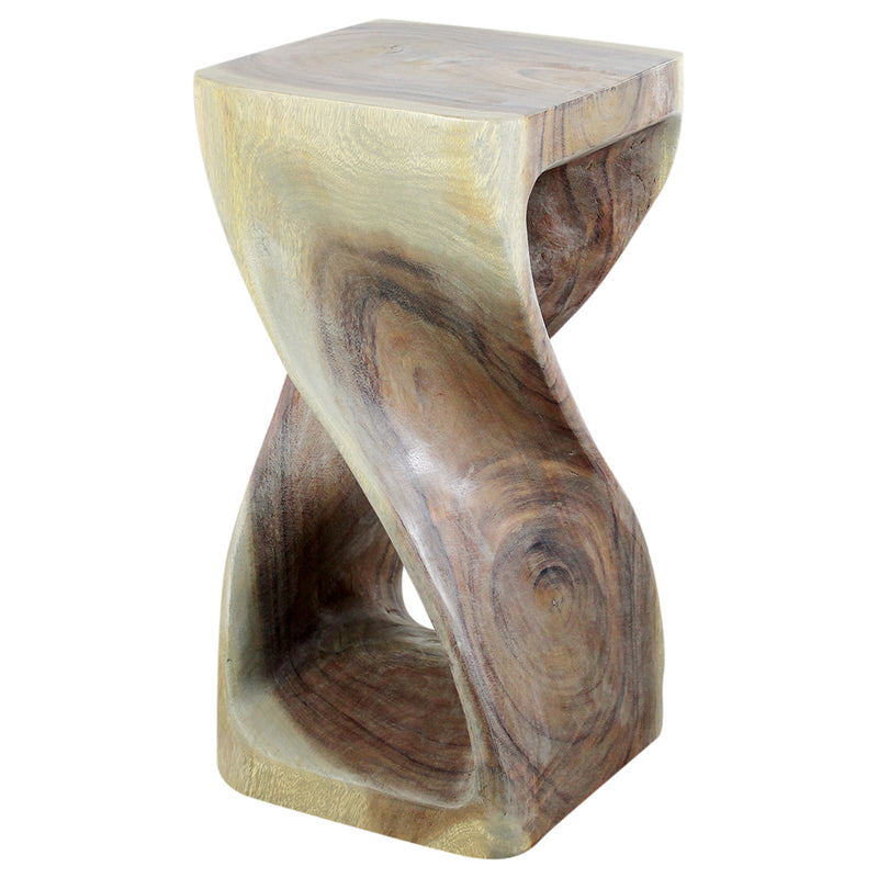 Haussmann® Original Wood Twist Stool 12 X 12 X 23 In High Grey Oil