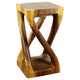 Haussmann® Wood Vine Twist Stool Accent Table 12 in x 22 in H Oak Oil