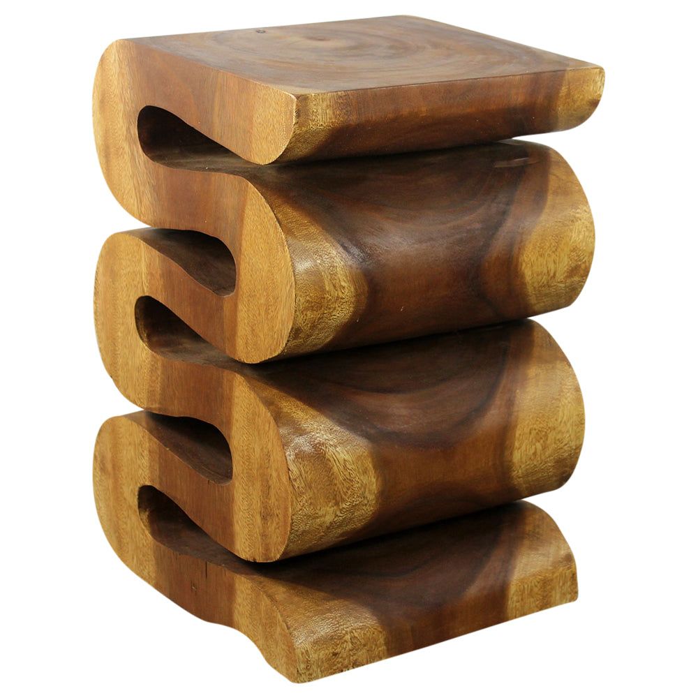 Haussmann® Wood Wave Verve Accent Snake Table 12 x14 x 20 in H Oak Oil