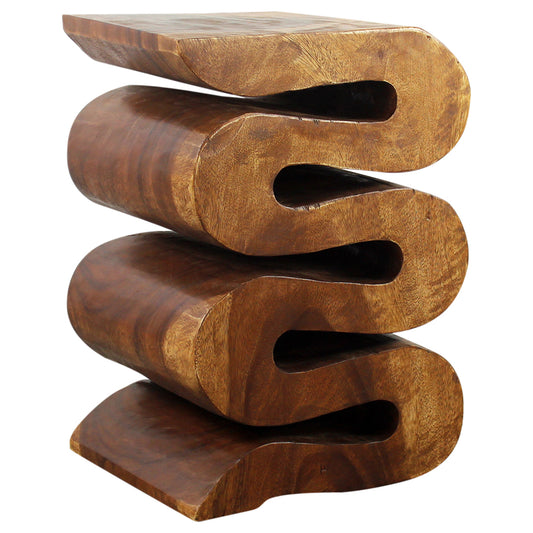 Haussmann® Wood Wave Verve Accent Snake Table 12x14x20 in H Walnut Oil