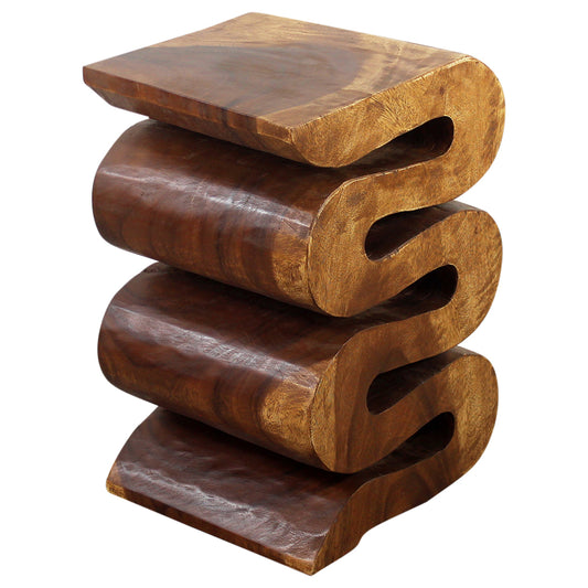 Haussmann Wood Stump Stool or Stand 11-14 in Dia x 18 in H Walnut Oil