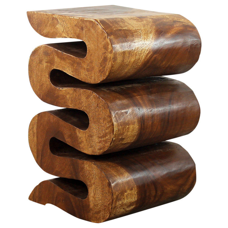 Haussmann® Wood Wave Verve Accent Snake Table 12x14x20 in H Walnut Oil