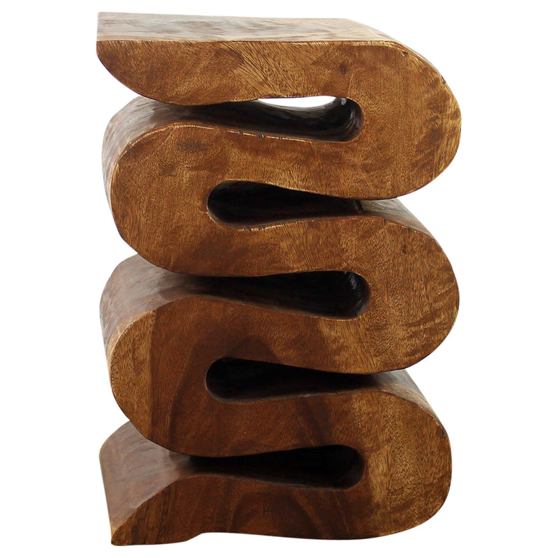 Haussmann® Wood Wave Verve Accent Snake Table 12x14x20 in H Walnut Oil