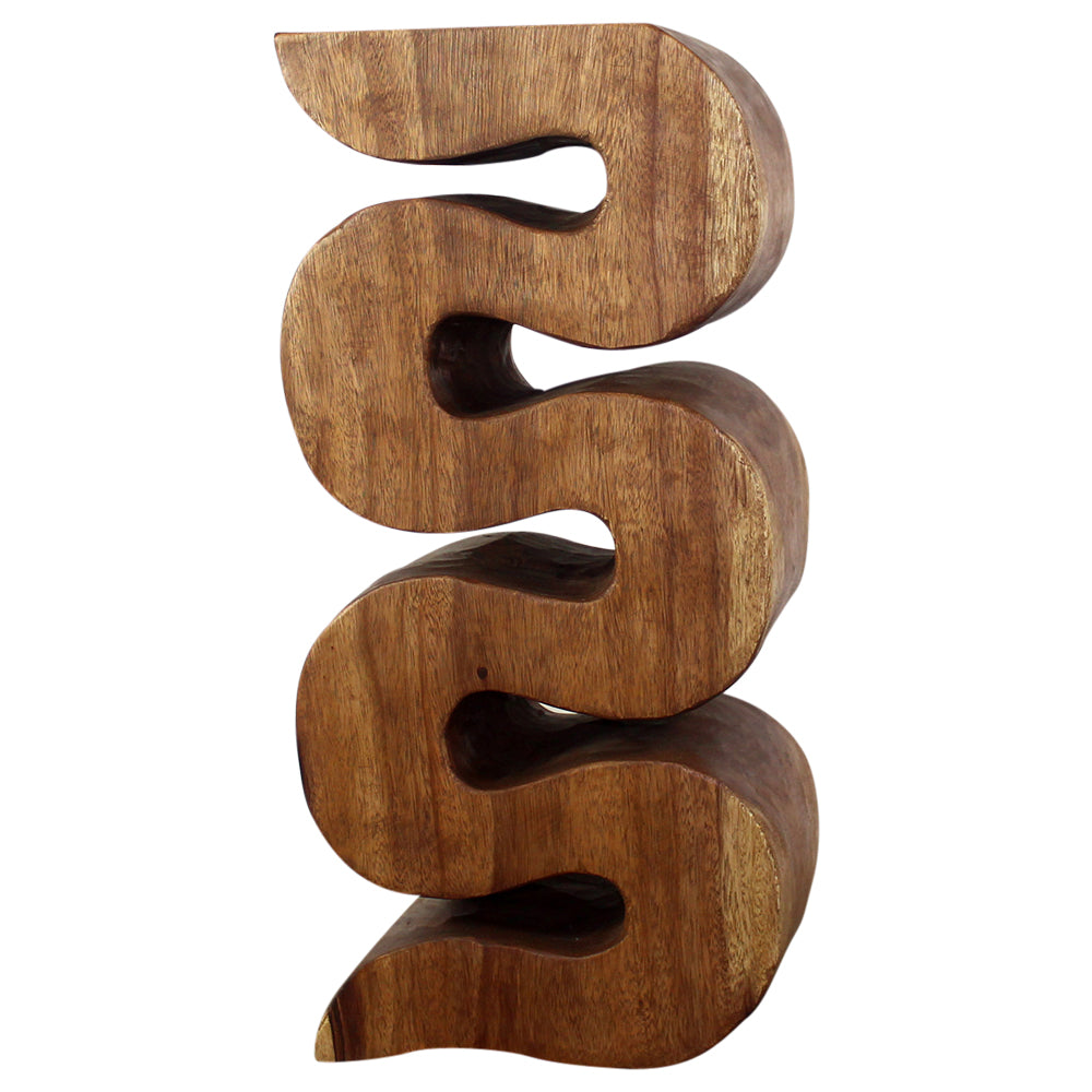 Haussmann® Wood Wave Verve Accent Snake Table 12x14x30 in H Walnut Oil