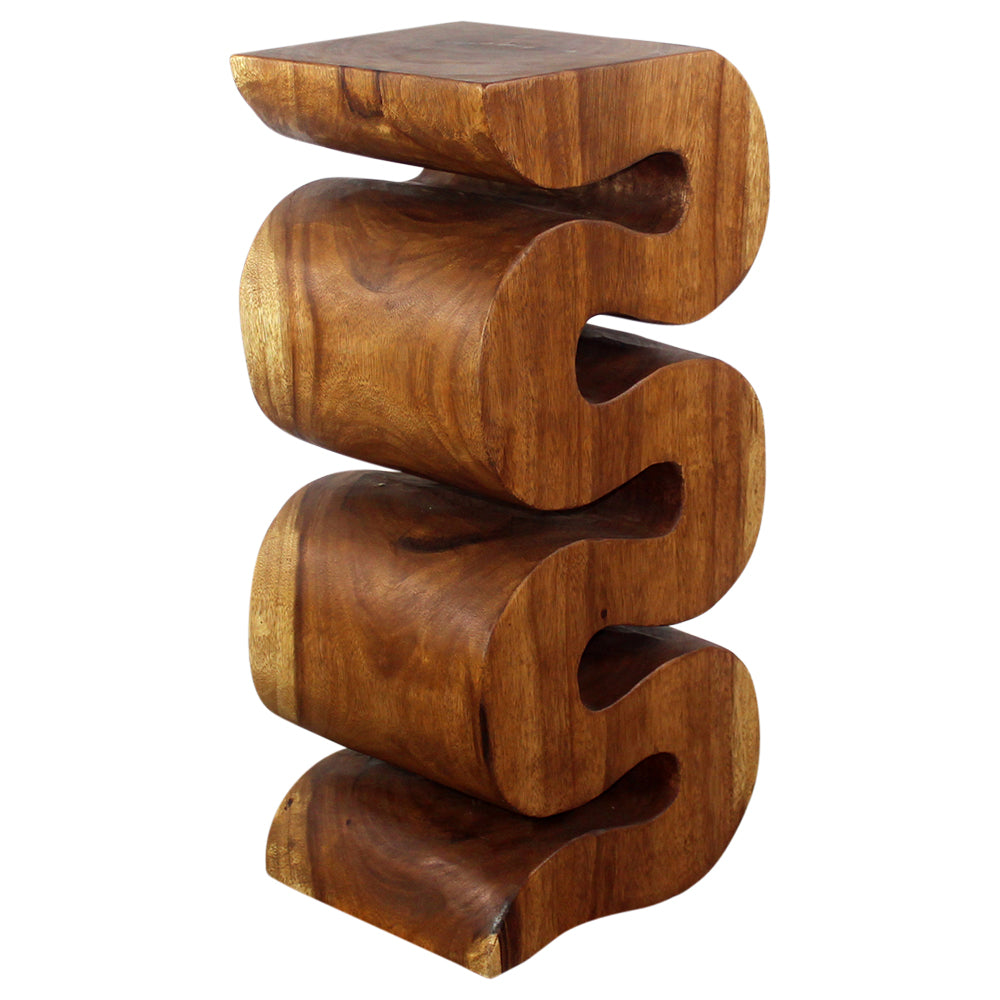 Haussmann® Wood Wave Verve Accent Snake Table 12x14x30 in H Walnut Oil