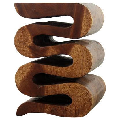 Haussmann® Wood Wave Verve Accent Snake Table 14x14x20 in H Walnut Oil