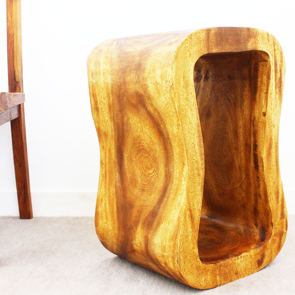 Haussmann® Wood Wave Bench 24 in x 13.5 x 15 inch High Oak Oil