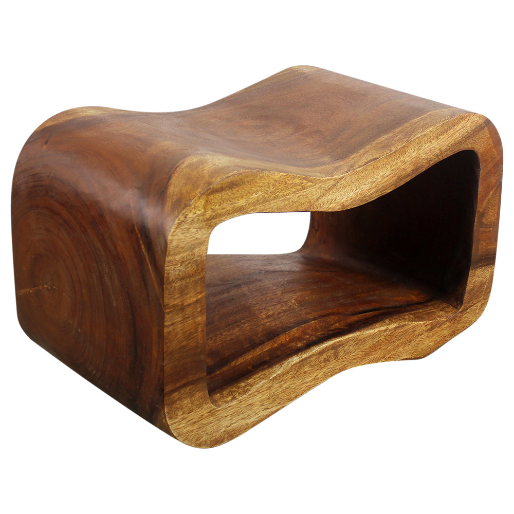 Haussmann® Wood Wave Bench 24 in x 13.5 x 15 inch High Walnut Oil