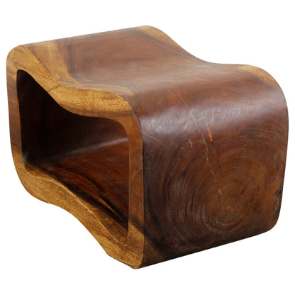 Haussmann® Wood Wave Bench 24 in x 13.5 x 15 inch High Walnut Oil