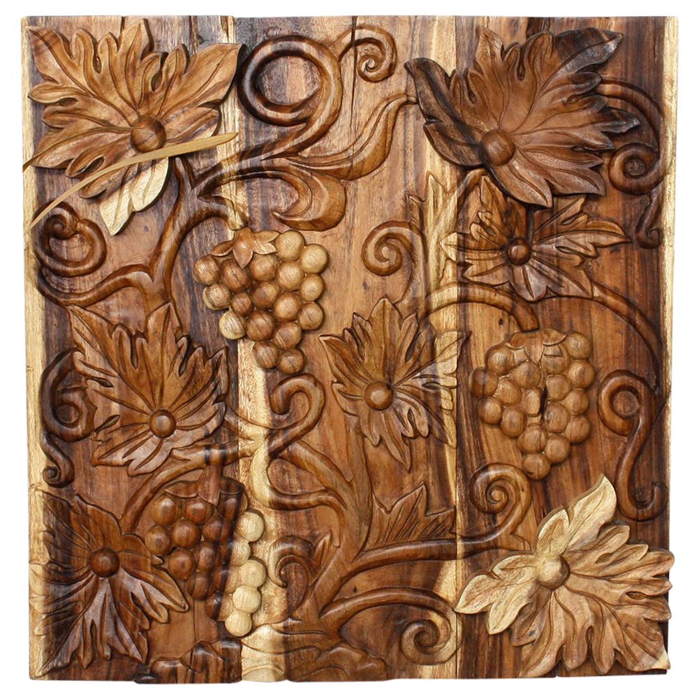 Haussmann® Wood Wall Panel Grapes 3D 30 x 30 in H Clear