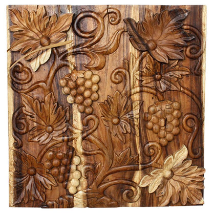 Haussmann® Wood Wall Panel Grapes 3D 30 x 30 in H Clear