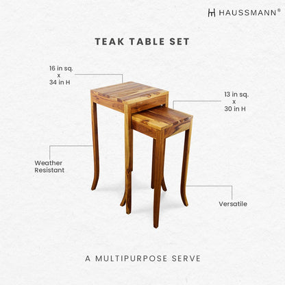 Haussmann® Teak Curved Table Set 1330-1634 Oak Oil